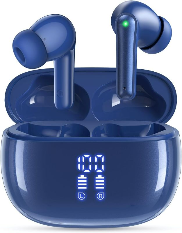 Photo 1 of YAQ Wireless Earbuds Bluetooth Headphones, 40H Playtime Stereo IPX5 Waterproof Ear Buds, LED Power Display Cordless in-Ear Earphones with Microphone for iOS...