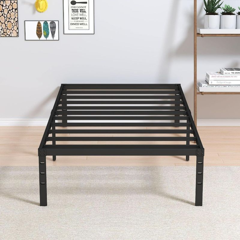 Photo 1 of Twin XL Bed Frames No Box Spring Needed, 14 Inch Heavy Duty Metal Twin XL Platform Bed Frame Support Up to 2500 lbs, Easy Assembly, Noise Free, Black