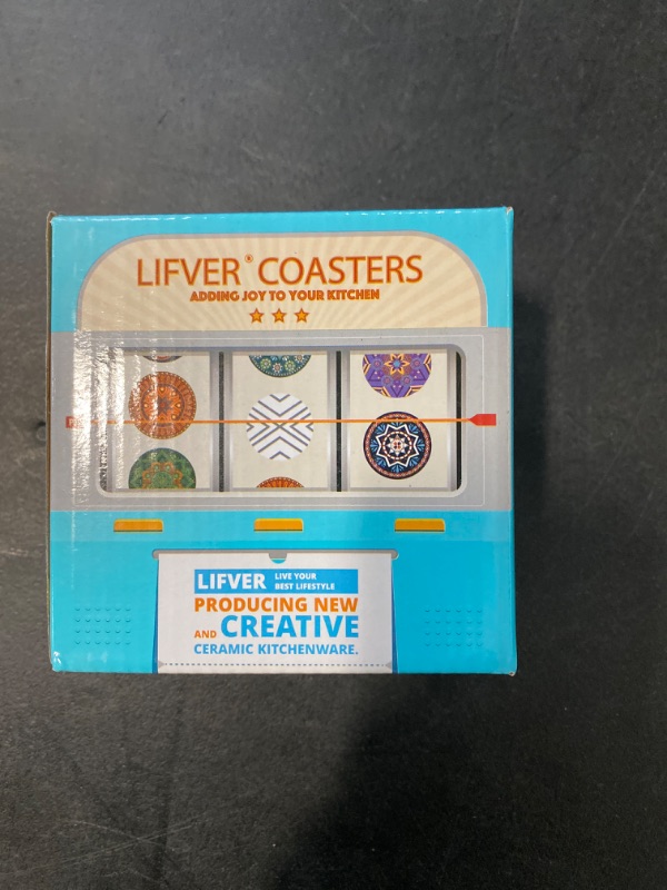 Photo 1 of  LIFVER Brand New Never Used Drink Coasters with Holder, Absorbent Coaster Sets of 6, Marble Style Ceramic Coaster, Unique Housewarming Gift