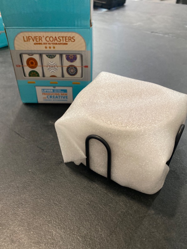 Photo 1 of  LIFVER Brand New Never Used Drink Coasters with Holder, Absorbent Coaster Sets of 6, Marble Style Ceramic Coaster, Unique Housewarming Gift