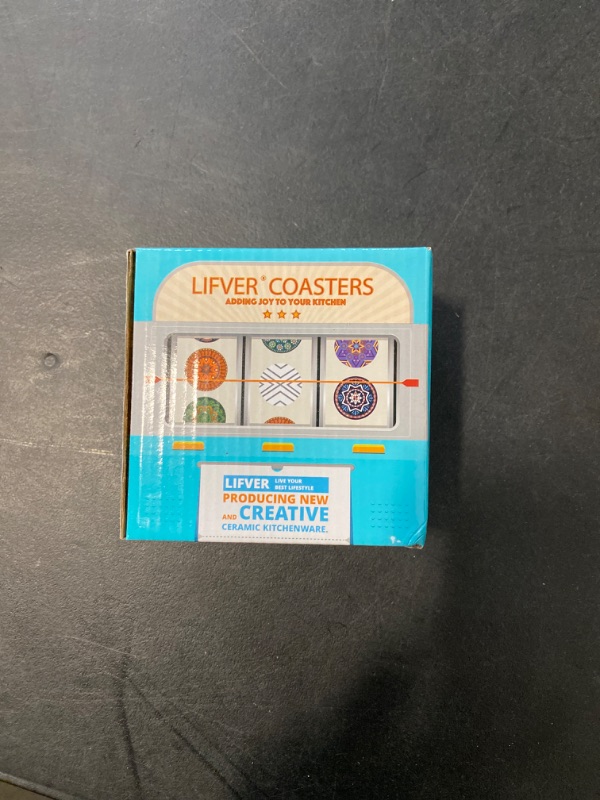 Photo 1 of LIFVER Brand New Never Used Drink Coasters with Holder, Absorbent Coaster Sets of 6, Marble Style Ceramic Coaster, Unique Housewarming Gift