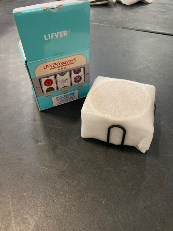 Photo 1 of LIFVER Brand New Never Used Drink Coasters with Holder, Absorbent Coaster Sets of 6, Marble Style Ceramic Coaster, Unique Housewarming Gift