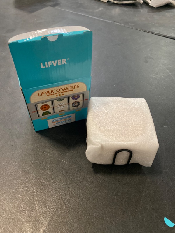 Photo 1 of LIFVER Brand New Never Used Drink Coasters with Holder, Absorbent Coaster Sets of 6, Marble Style Ceramic Coaster, Unique Housewarming Gift