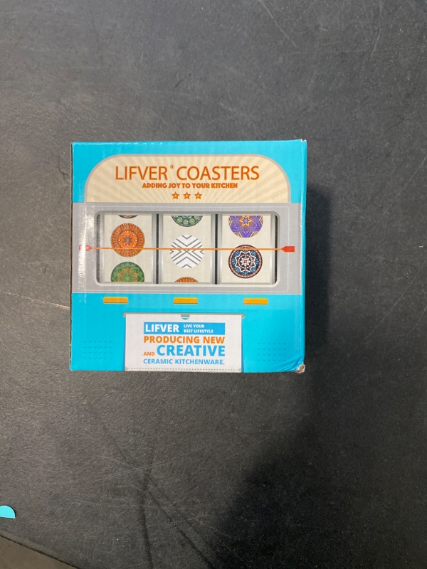 Photo 1 of LIFVER Brand New Never Used Drink Coasters with Holder, Absorbent Coaster Sets of 6, Marble Style Ceramic Coaster, Unique Housewarming Gift
