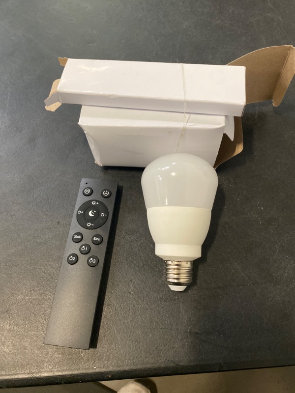 Photo 2 of IMENG (LED Lamp) LED Bulb, Base: E26, Dimmable & Toning, Toning Light Bulb Color (2700K) to Daylight (6500K), Adjustable by Remote Control, Night Light Mode, 30/60 Minutes Off Time Timer Function,