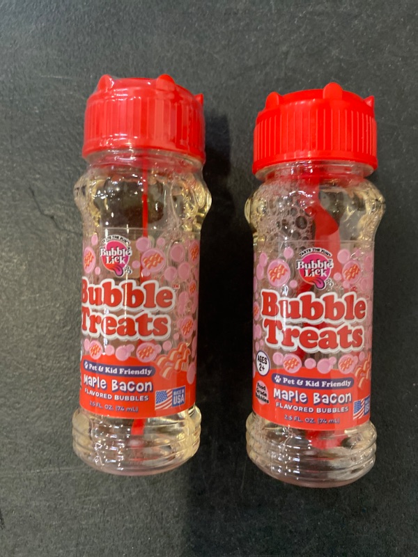 Photo 3 of 2 Pack BubbleLick Bubble Treats Maple Bacon Flavored Bubbles For Your Pet