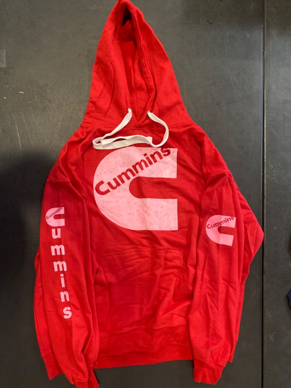 Photo 1 of Size XL Red Isaac's Designs Cummins Pullover Hoodie Minor Discoloration In Logo