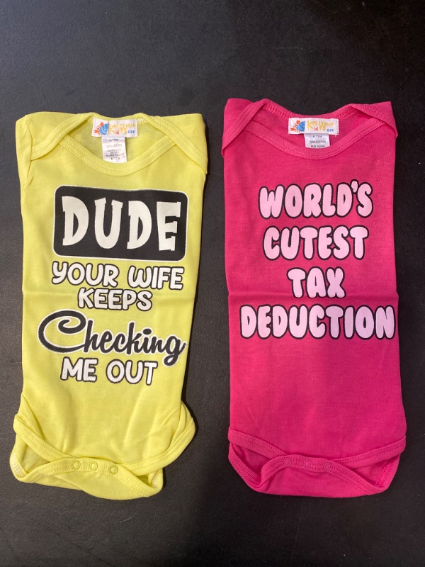 Photo 1 of 2 Pack Size 0-6 M Dude Your Wife Keeps Checking Me Out, Worlds Cutest Tax Deduction