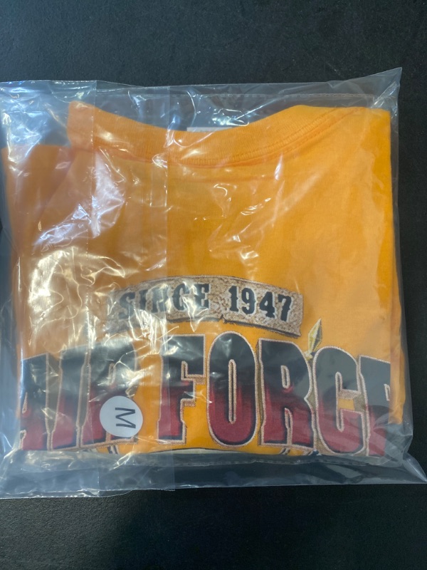 Photo 3 of Size M Yellow Air Force Veteran Shirt 100% Cotton 