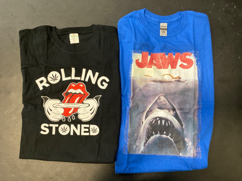 Photo 1 of 2 Pack Size M Jaws, Rolling Stoned Shirts 100% Cotton