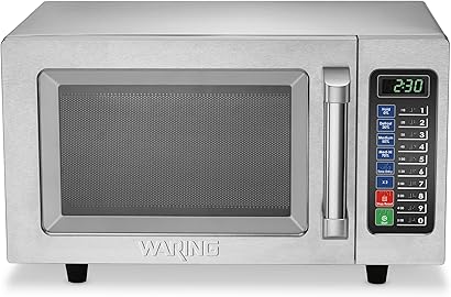 Photo 1 of Waring Commercial WMO90 Medium Duty Microwave Oven, 0.9 Cubic Feet, 10 Programmable Memory Settings, 5 Power Levels, Stainless Steel Construction, 120V, 1000W, 5-15 Phase Plug