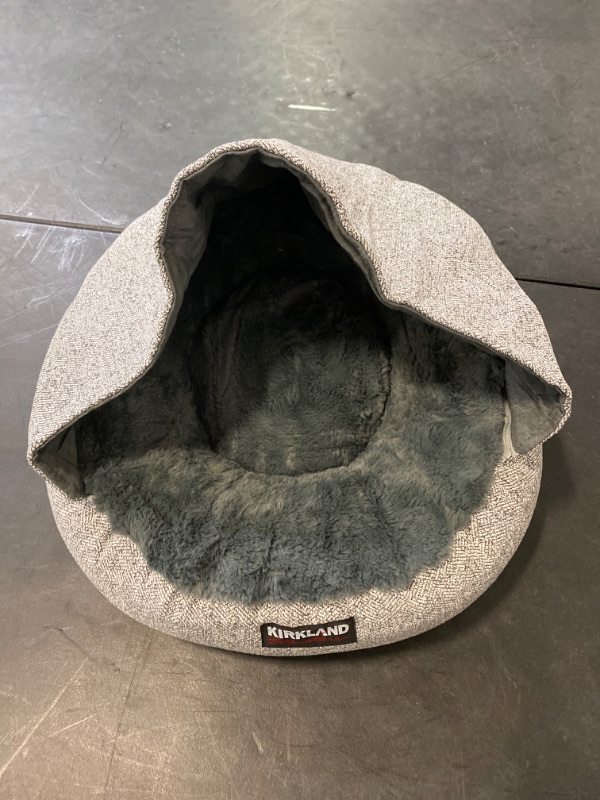 Photo 1 of Kirkland Signature Dog Bed Beige 22" Round Hooded Cat Pet Cozy Plush Small