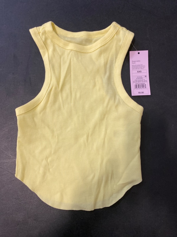 Photo 1 of 3 Pack Size XXS  Woman's Yellow Ribbed Tank Top Wild Fable