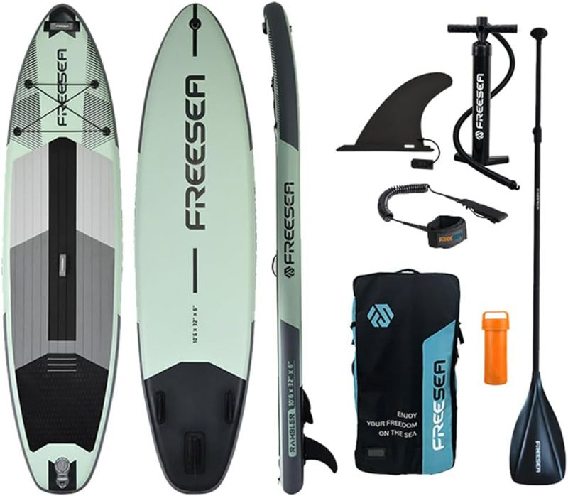 Photo 1 of Premium Stand Up Paddle Board with Durable SUP Accessories & Carry Bag | Color Combination Design Wide Stance, Surf Control, Non-Slip Deck, Leash, Paddle and Pump for Youth & Adult