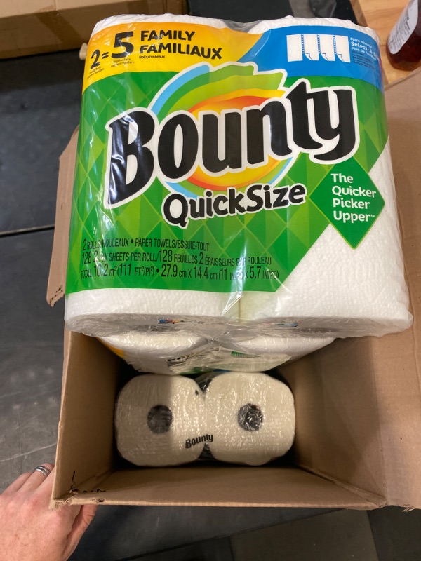 Photo 2 of Bounty Quick-Size Paper Towels, White, 12 Family Triple Rolls = 36 Regular Rolls