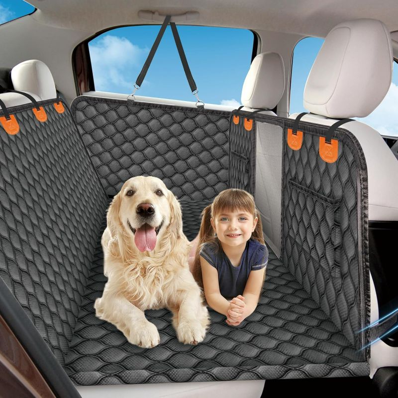 Photo 1 of Back Seat Extender for Dogs- Holds 400LBS, Dog Car Seat Cover for Backseat Hard Bottom 100% Waterproof Non-Slip Scratch Resistant Dog Hammock for Car SUVs Truck, Universal Size -Black