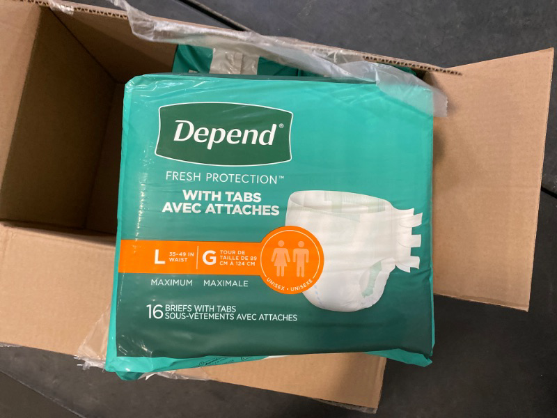 Photo 2 of Depend Incontinence Protection with Tabs, Unisex, Small/Medium (19–34" Waist, Up To 170 lbs), Maximum Absorbency, 60 Count (3 Packs of 20)