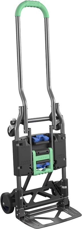 Photo 1 of COSCO Shifter Multi-Position Folding Hand Truck and Cart, 300 lb. Weight Capacity, Green, 12222PBG1E