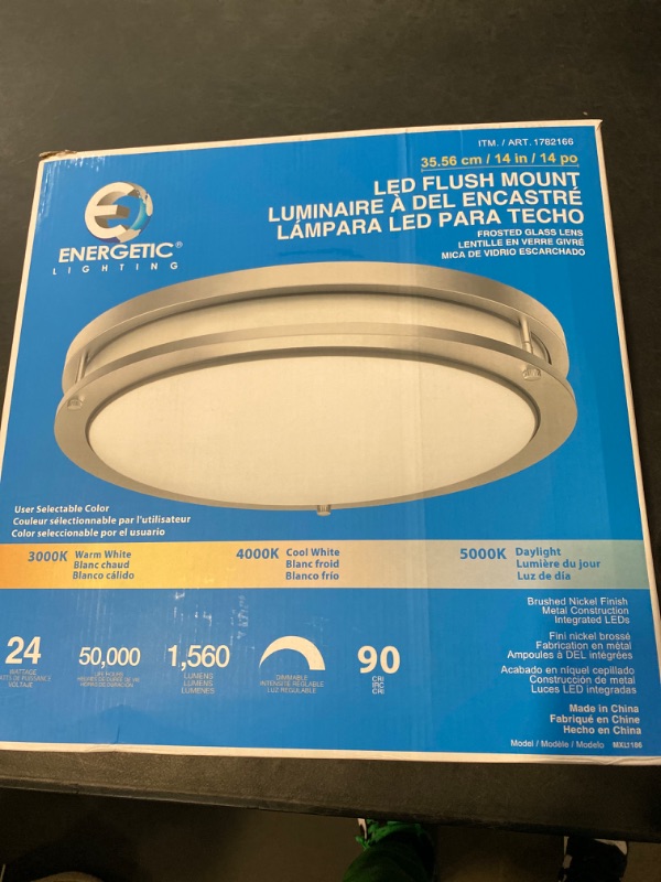 Photo 3 of Altair Lighting LED 14-Inch Flush mount Decorative Light Fixture, 21W (120w Equivalent), 3000K, Brushed Nickel Finish - AL-3151 by Altair Lighting