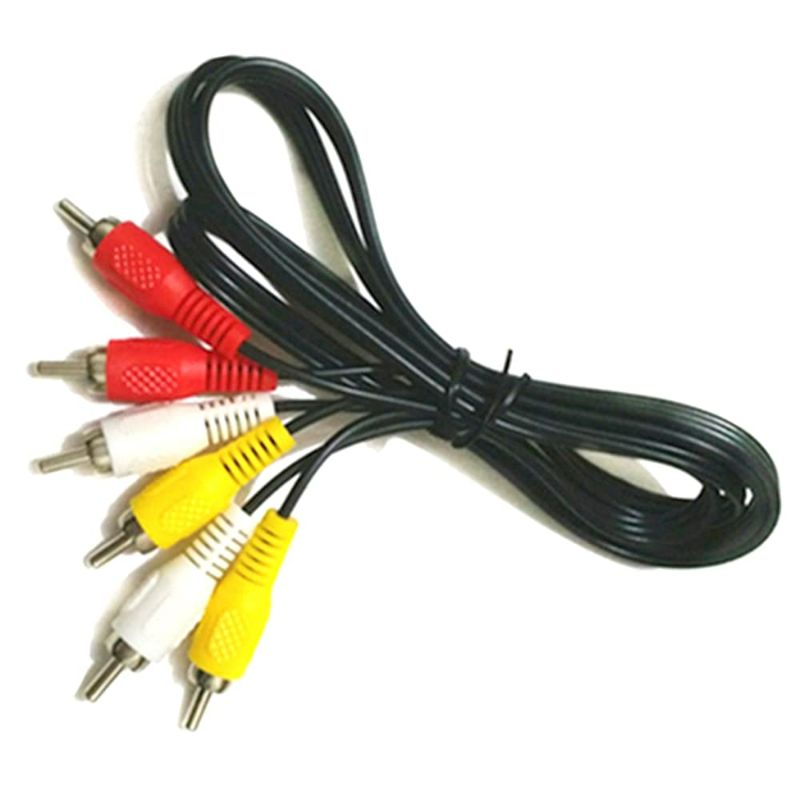 Photo 1 of 1pcs 90cm 3 RCA to 3 RCA Composite Audio Video AV Cable Cord Male to Male Plug Connect TV DVD Cameras