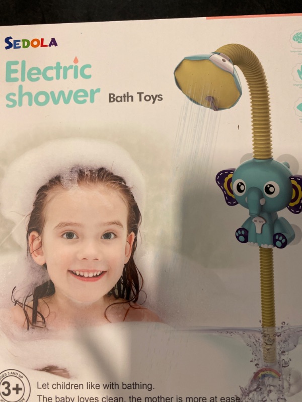 Photo 3 of Bathtub Shower Head Toy, Elephant Electric Shower Sprinkler Toy for Kids Tub Shower Head Electric Water Pump Bath Toy Toddlers Hand Shower Sprinkler Bathtub Toy with 3 Suction Cups (yellow)