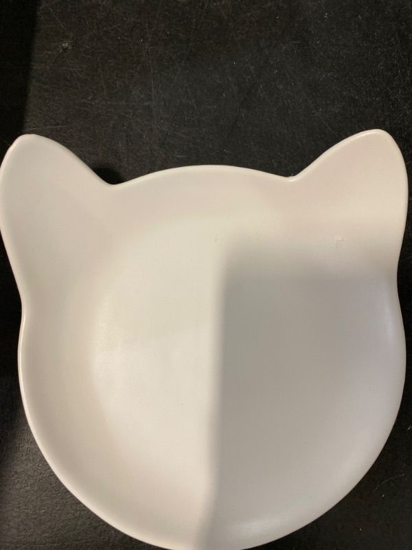 Photo 2 of Ceramic Kitty Plate and Saucer Bowl - Hooman Collection by ViviPet (Kitty Plate, White)