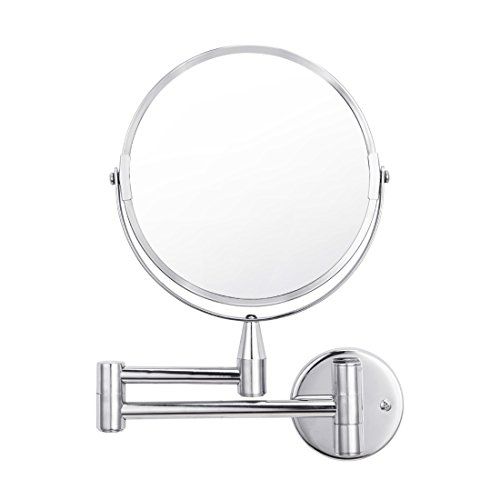 Photo 1 of Wall Mounted Makeup Magnifying Mirror 1X/5X Magnification Vanity Extendable Double Sided 360 Degrees Swivel Chrome Finished Mirrors for Bedroom Bathroom Hotel