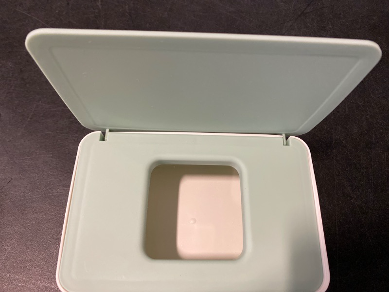 Photo 1 of Baby Wipe Dispenser Holder, Baby Wipes Case, Baby Wipe Holder Keeps Diaper Wipes Fresh, Easy Open & Close Wipe Container (White)