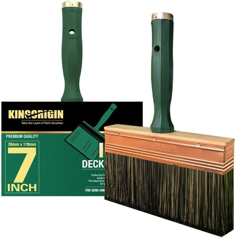 Photo 1 of 7 Inch Decking and Stain Brush,Block brush, Paint Brush Heavy Duty Professional Stain Brush, Paint Brush,Paint Brushes, Double Thick 1.2 inch,Fence Brush,Paint Brush for Walls,Painters Paint Brush,Too