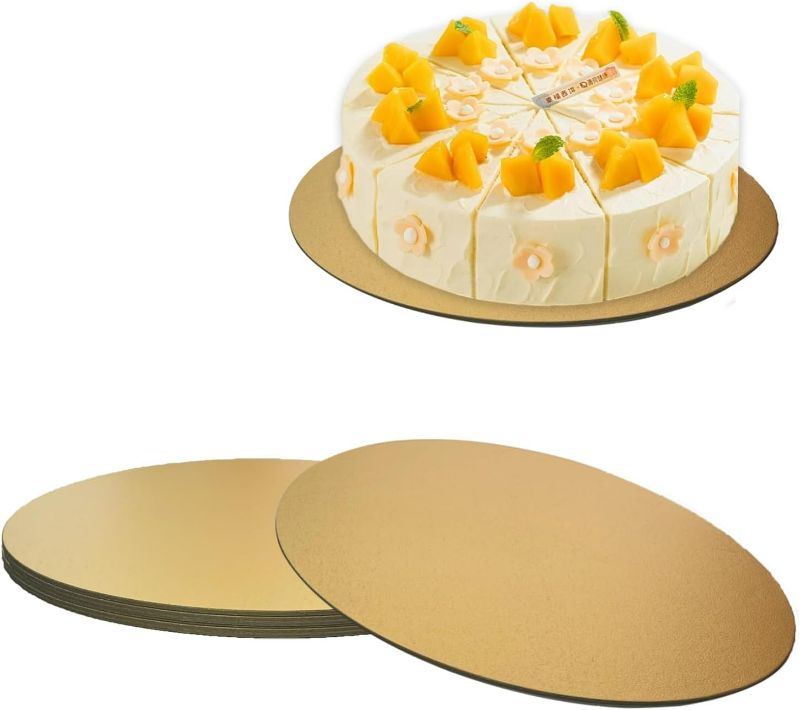 Photo 1 of 4 Pack Cake Boards Golden Round Cake Circles, 10 Inch Cake Base Cardboard, for Baking Cake, Gold