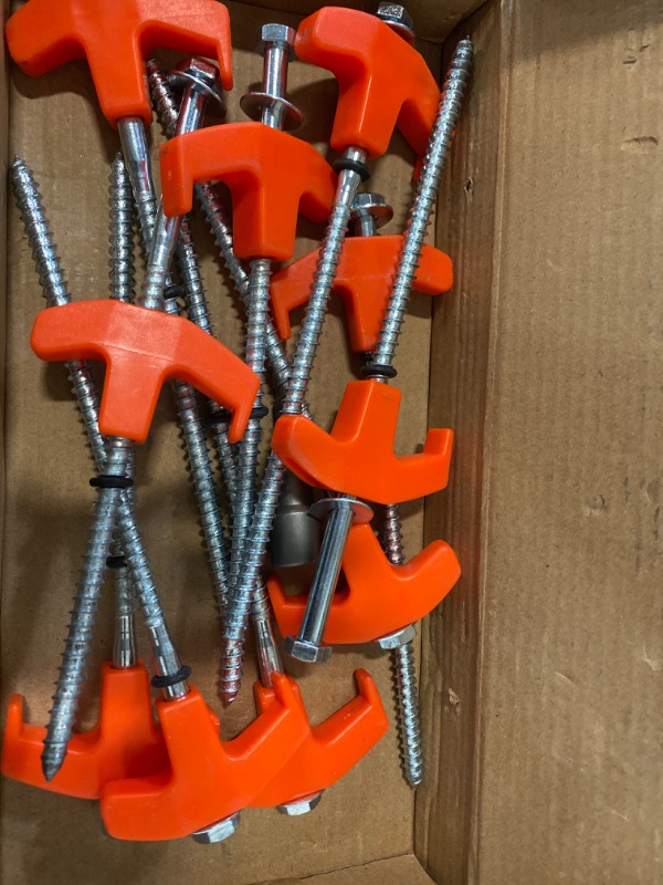 Photo 2 of 8" Screw in Tent Stakes - Ground Anchors Screw in, 2024 Upgrade Tent Pegs Camping Heavy Duty Tent Stakes,