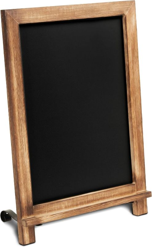 Photo 1 of Rustic Torched Tabletop Chalkboard Sign/Hanging Magnetic Wall Chalkboard/Small Countertop Chalkboard Easel/Kitchen Countertop Memo Board / 12" x 17" in. Weddings, Birthdays, Baby Announcements