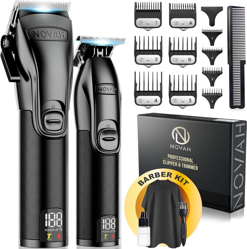 Photo 1 of Novah® Professional Hair Clippers for Men, Professional Barber Clippers and Trimmer Set, Mens Cordless Hair Clippers for Barbers Haircut Kit Fade