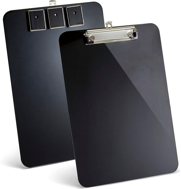 Photo 1 of Officemate Magnetic Clipboard with Low Profile Clip, Black, Recycled Plastic (83215)