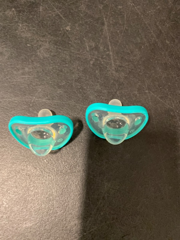 Photo 2 of RaZbaby JollyPop Baby Pacifier Newborn, 0-3m, Teal, Double Pack