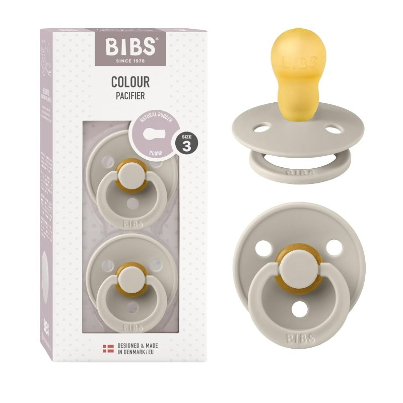 Photo 1 of BIBS Pacifiers - Set of 2 | Colour Pacifier with Anatomical Nipple | BPA-Free Natural Rubber | Made in Denmark | Baby Blue/Petrol, 18+ Months