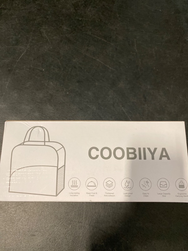 Photo 3 of Coobiiya Lunch Bag Women, Lunch Box Lunch Bag for Women Adult Men, Small Leakproof Cute Lunch Tote Large Capacity Reusable Insulated Cooler Lunch Container for Work/Office/Picnic/Travel-black