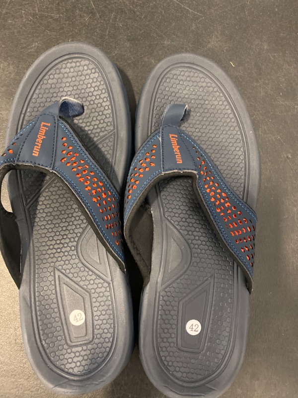 Photo 2 of Size 8.5 - Limberun Mens Flip Flops Arch Support Comfort Orthotic Thong Sandals Open Toe Athletic Straps Orthotic Hiking Sport Outdoor Summer Beach Shoes size (8.5)