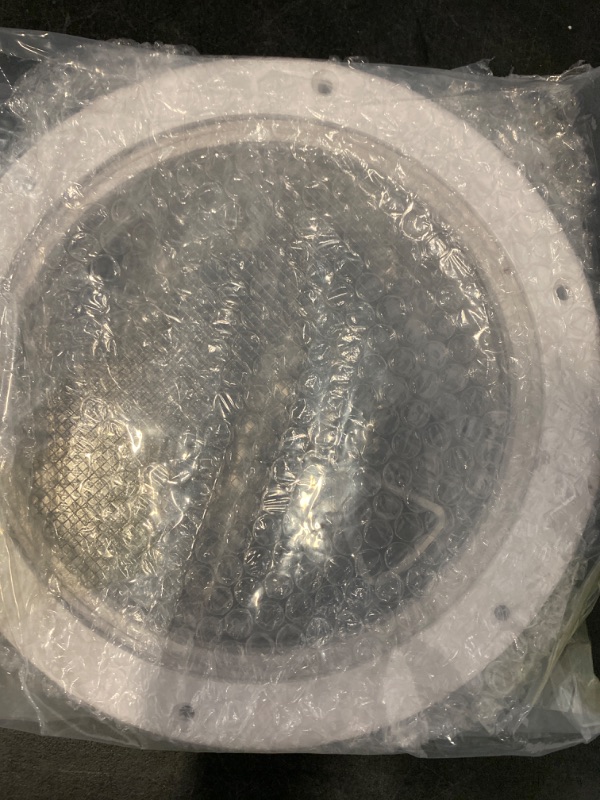 Photo 1 of 6''Marine Deck Plates Round Non Slip Inspection Deck Plate Hatch with Clear Detachable Cover for Access Boat RV Mount-Screws Included, White