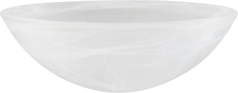 Photo 1 of Aspen Creative 23514-11, Alabaster Replacement Glass Shade for Medium Base Socket Torchiere Lamp, Swag Lamp, Pendant and Island Fixture. 9-7/8" Diameter x 3-1/2" High.