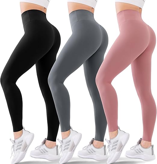 Photo 1 of (small-medium)   Blisset 3 Pack High Waisted Leggings for Women-Soft Athletic Tummy Control Pants for Running Yoga Workout Reg & Plus Size size  