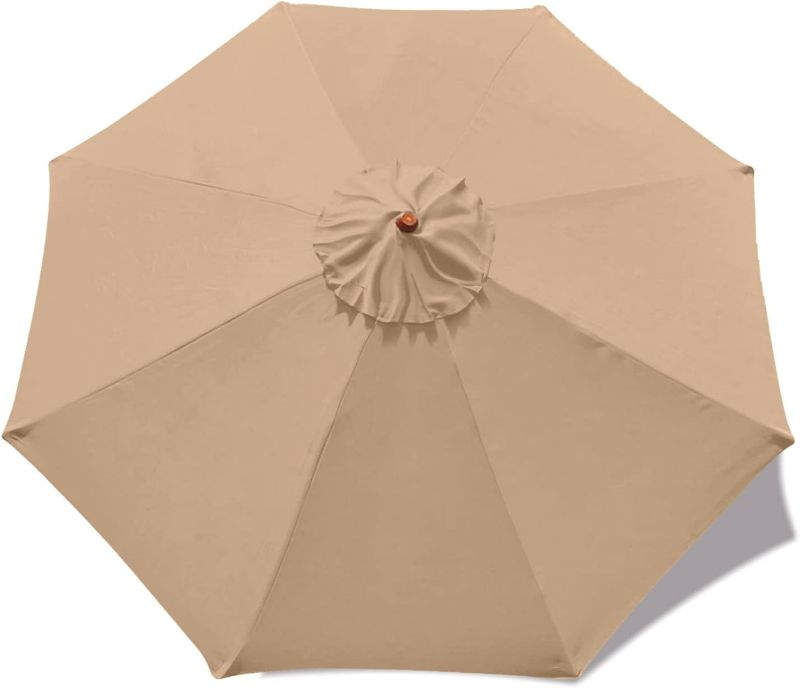 Photo 1 of MASTERCANOPY Patio Umbrella 9 ft Replacement Canopy for 8 Ribs-Beige