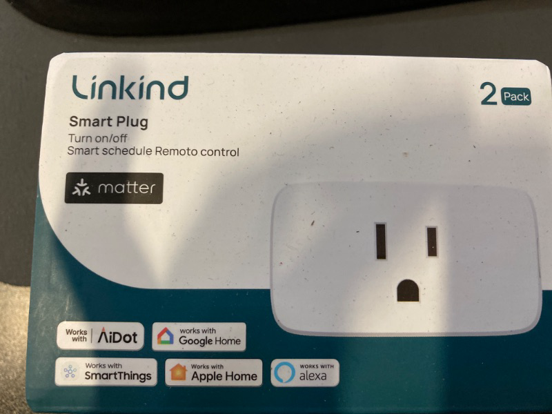 Photo 3 of Linkind Matter Smart Plug, Work with Apple Home, Siri, Alexa, Google Home, SmartThings, Smart Outlet 15A/1800W Max, Smart Home Automation, APP Remote Control,Timer&Schedule, 2.4G Wi-Fi Only, 2 Pack