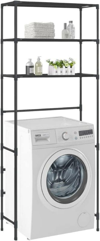 Photo 1 of Gecheer 3-Tier Storage Rack Over Laundry Machine Black 27.2"x11"x66.5"