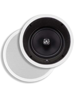 Photo 1 of Monoprice 2-Way Aramid Fiber in-Ceiling Speakers - 8 Inch (Pair) Titanium Silk Dome Tweeters - Caliber Series