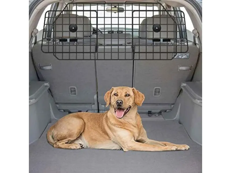 Photo 1 of MPM Dog Car Barrier, Adjustable Large Pet Gate Divider, Cargo Area, Universal-Fit Heavy-Duty Wire Mesh Dog Guard, Safety Travel Car Accessories, for SUVs, Van, Vehicles, Truck Cargo Area