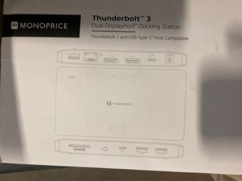 Photo 3 of Monoprice Thunderbolt 3 Dual DisplayPort Docking Station With USB-C MFDP Support For Non-Thunderbolt 3 Devices, With Thunderbolt 3 USB Type-C Cable