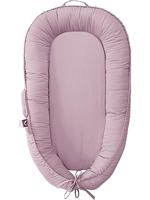 Photo 1 of Infant Lounger, Baby Nest Cover for Baby Girls & Boys, Newborn Essentials for Baby 0-12 Months, 100% Cotton Breathable, Co Sleeper Portable Travel Bed (LavenderBlush, Cotton)