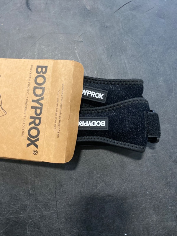 Photo 2 of Bodyprox Patella Tendon Knee Strap 2 Pack, Knee Pain Relief Support Brace Hiking, Soccer, Basketball, Running, Jumpers Knee, Tennis, Tendonitis, Volleyball & Squats