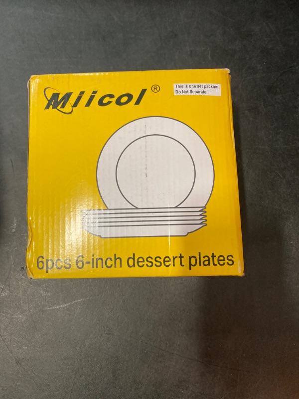 Photo 3 of Miicol Ceramic Appetizer Plates Set of 6, White Dessert Plates 8 Inch, Small Dinner Plates, Modern Round Salad Plates, Porcelain Serving Dishes for Snack, Bread, Fruit, Microwave & Dishwasher Safe